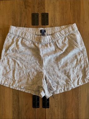 J. Crew Navy and White Seersucker Striped Women’s Shorts